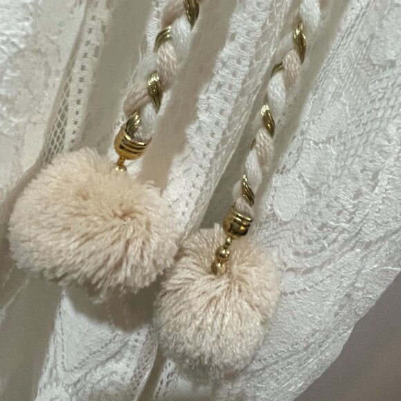 NWT $48 Cupshe Boho Lace Bohemian Flowy White Lace Midi Festival Dress Size Sm - Picture 9 of 15